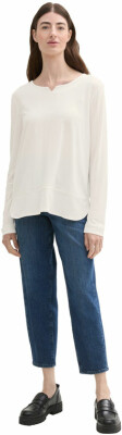 Tom Tailor TOM TAILOR Crew Neck Fabric Női L/S póló